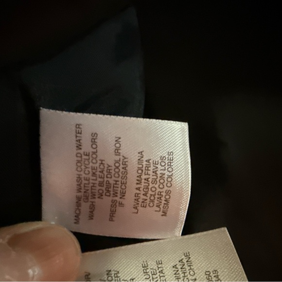 Anne Klein Black and White Geometric Pea Coat - Picture 7 of 15